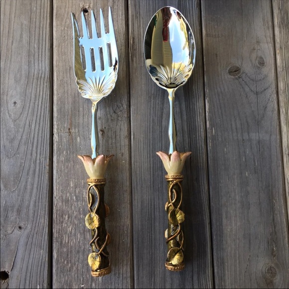 2 Saints Fork And Spoon Salad Serving Set - Picture 2 of 8